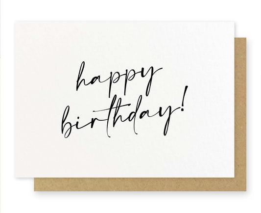 Happy Birthday Script Black Foiled Birthday Card
