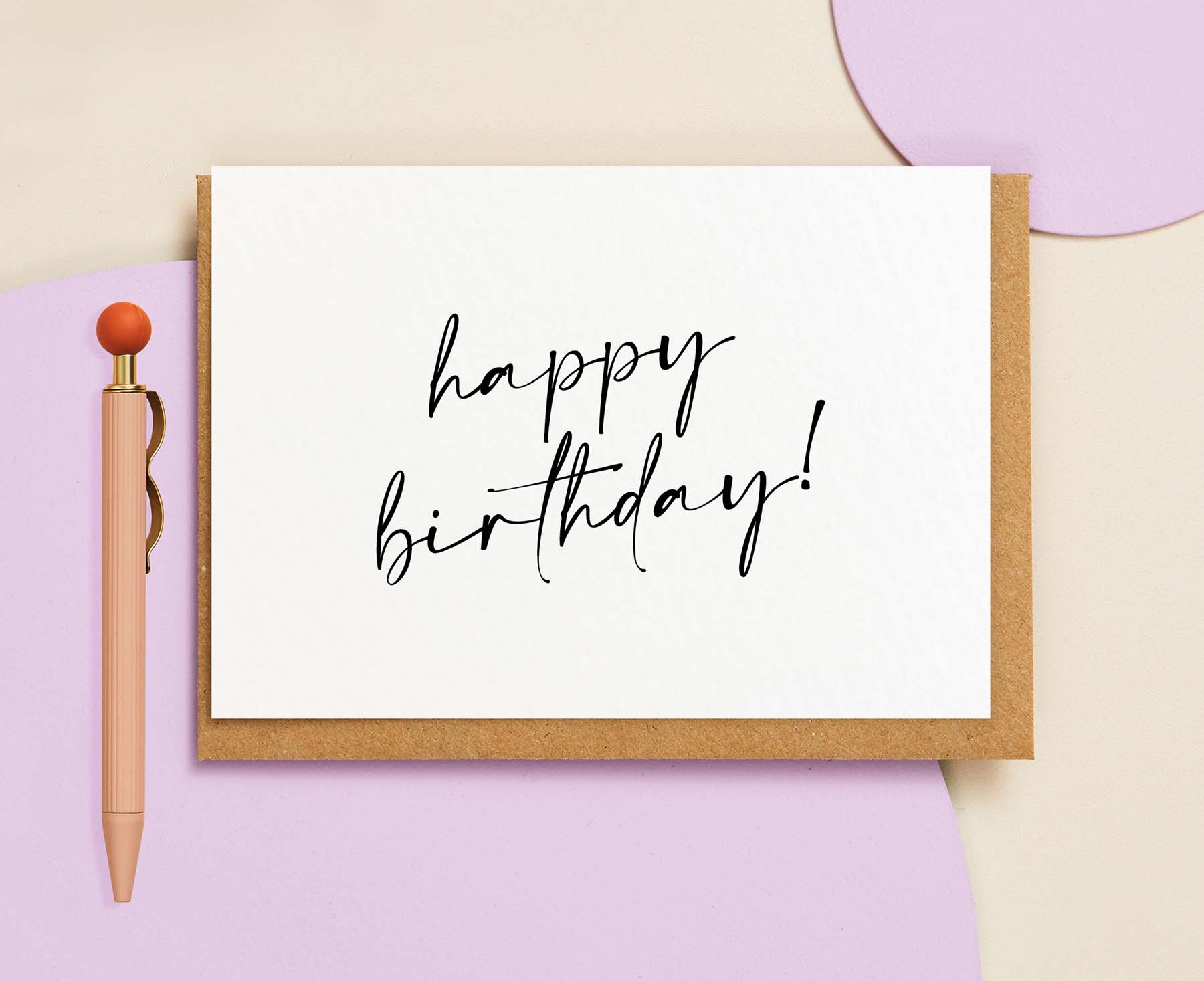 Happy Birthday Script Black Foiled Birthday Card – The Letter Arty