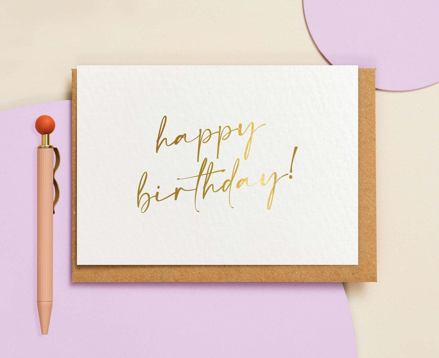 Happy Birthday Script Gold Foiled Birthday Card