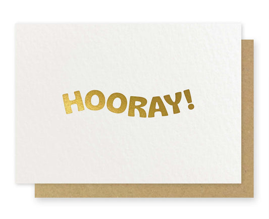 Hooray! Gold Foiled Congratulations Card