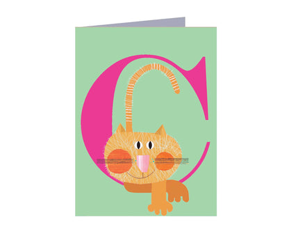 C for Cat Mini Letter Card