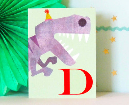 D for Dinosaur Mini Letter Card