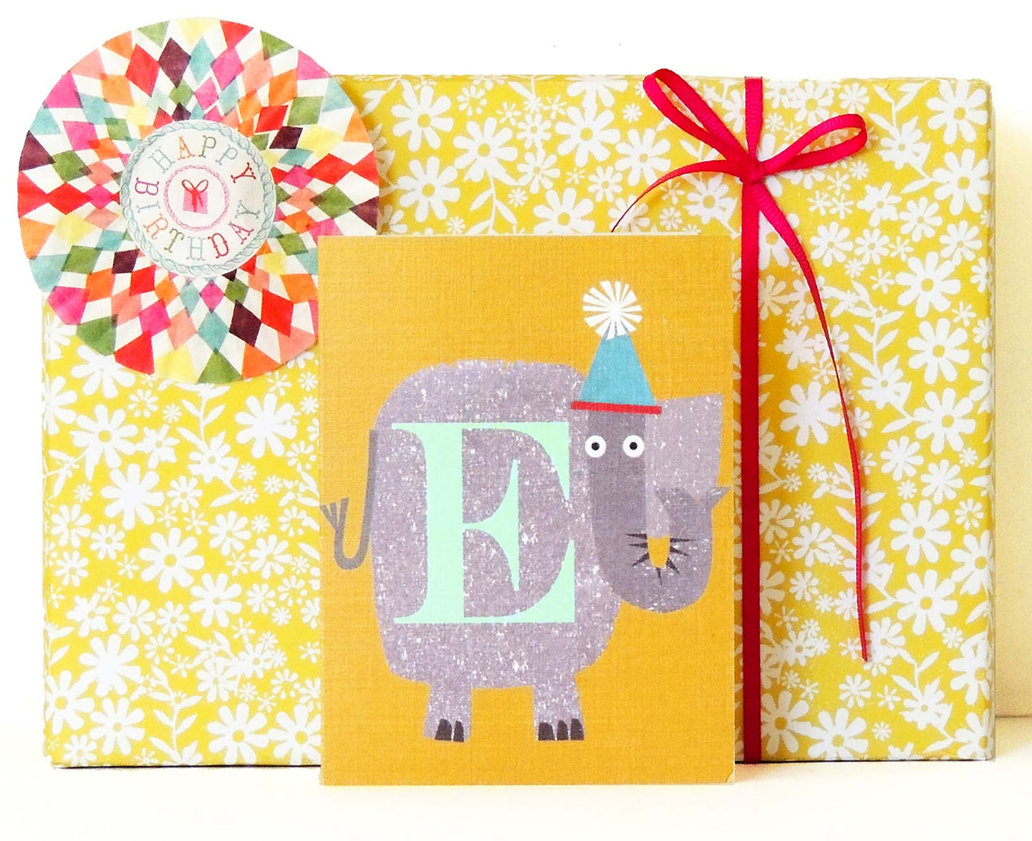 E for Elephant Mini Letter Card