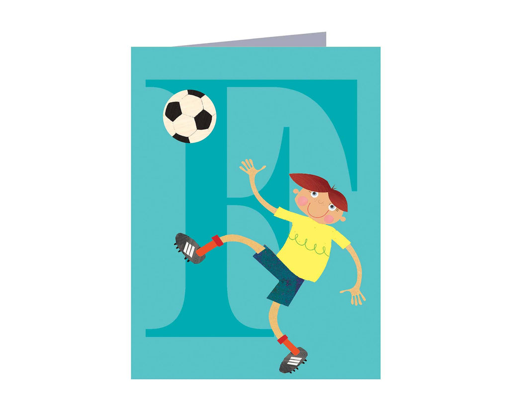 F for Football Mini Letter Card