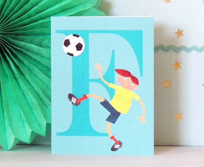 F for Football Mini Letter Card