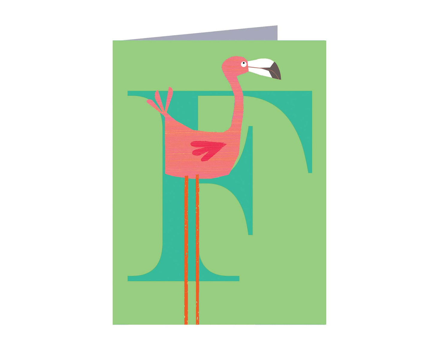 F for Flamingo Mini Letter Card