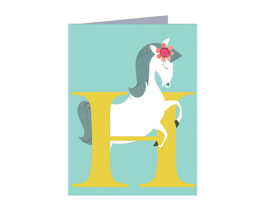 H for Horse Mini Letter Card