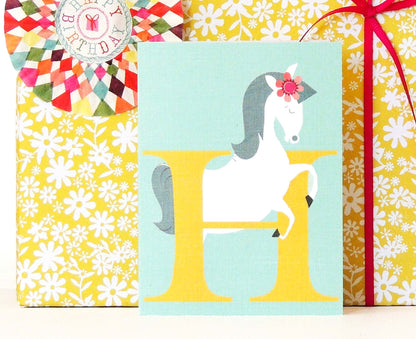 H for Horse Mini Letter Card