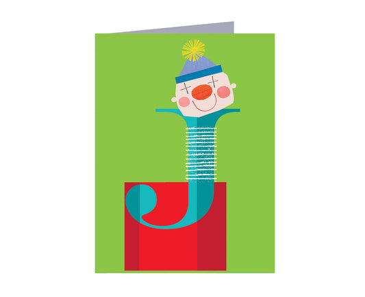 J for Jack in the Box Mini Letter Card