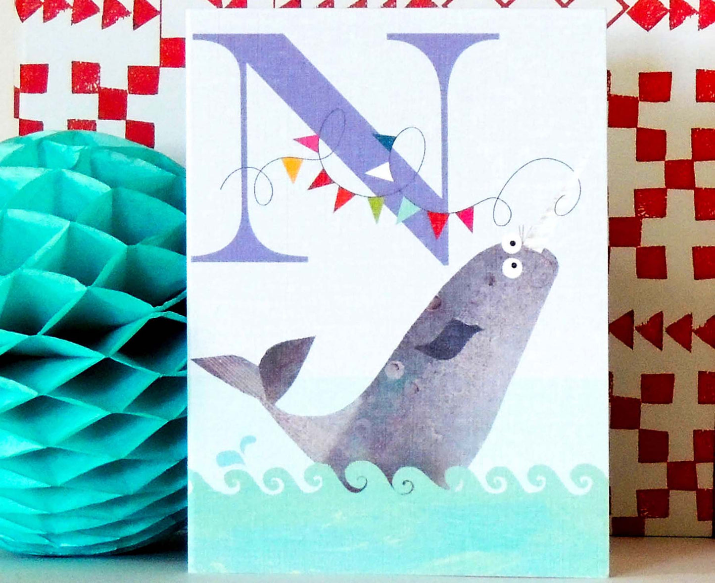 N for Narwhal Mini Letter Card