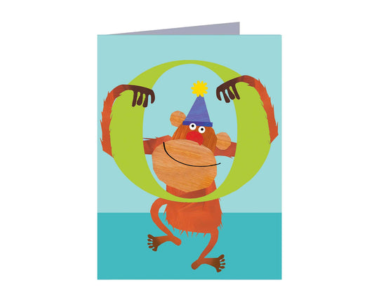 O for Orangutan Mini Letter Card