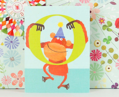 O for Orangutan Mini Letter Card