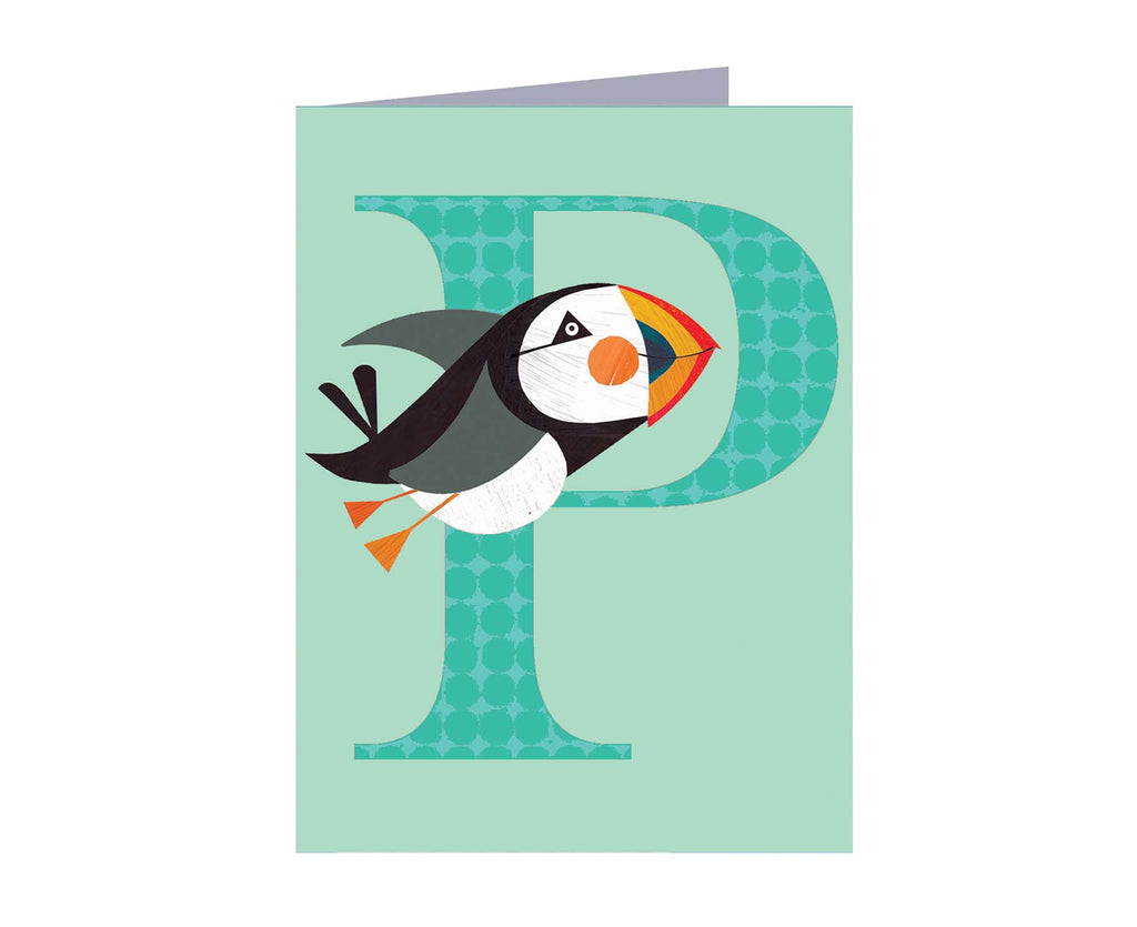 P for Puffin Mini Letter Card