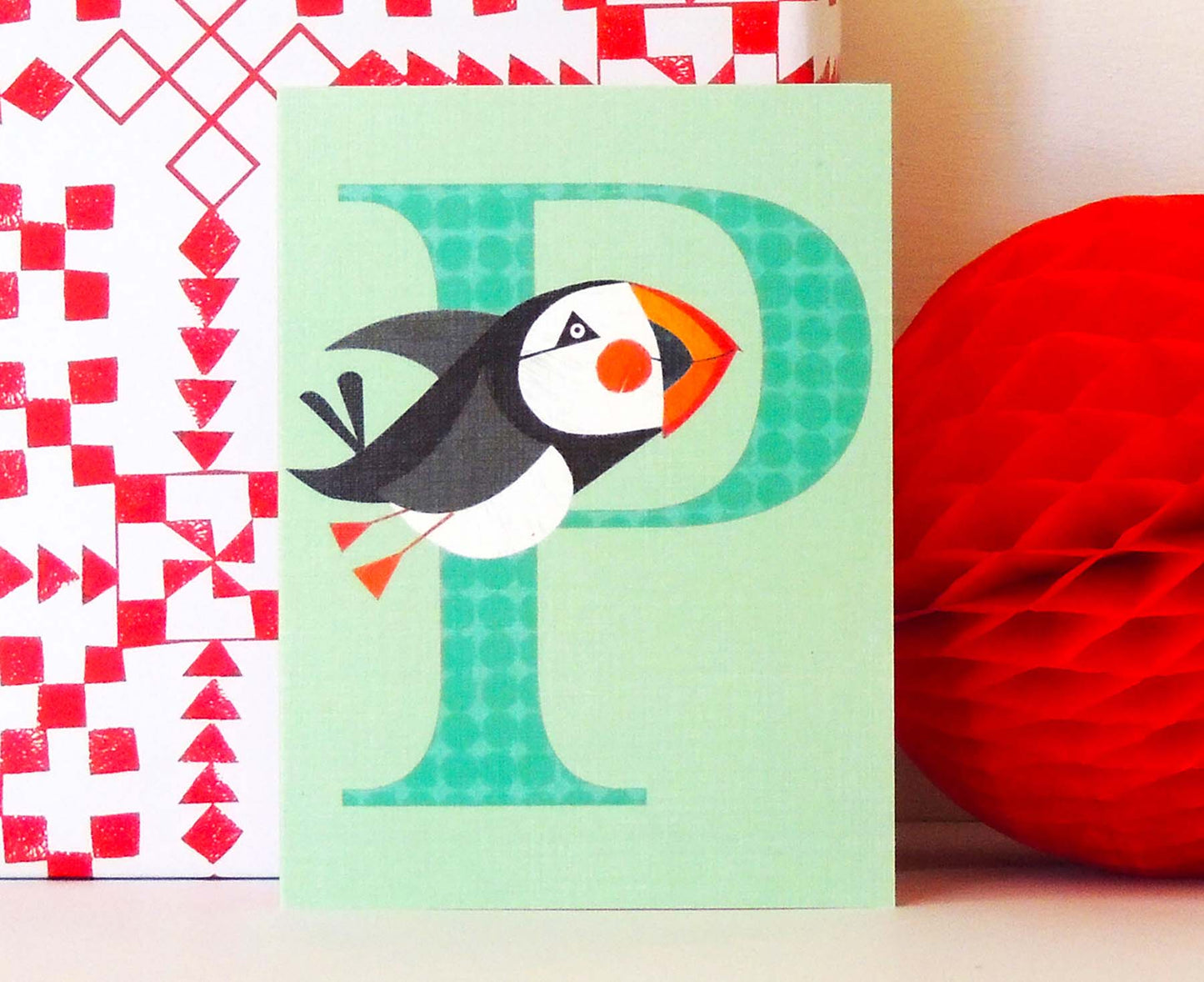 P for Puffin Mini Letter Card