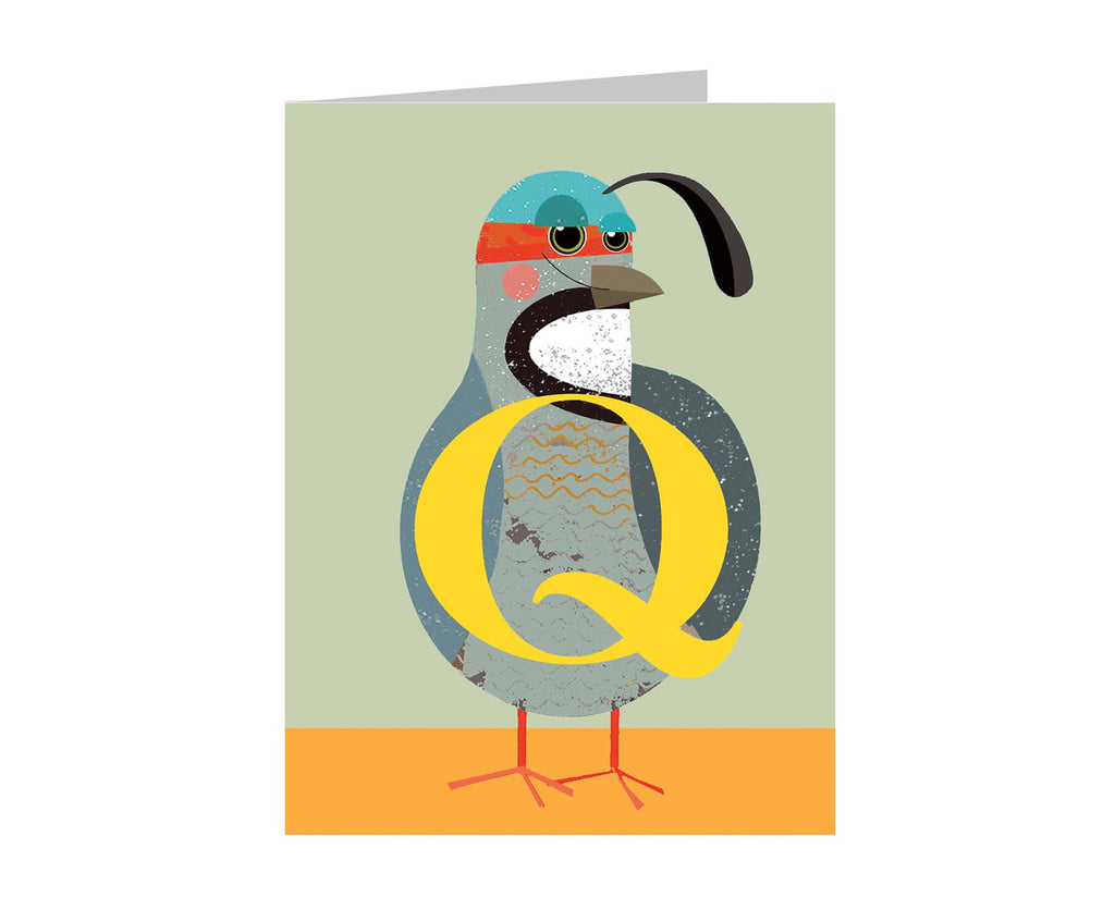 Q for Quail Mini Letter Card