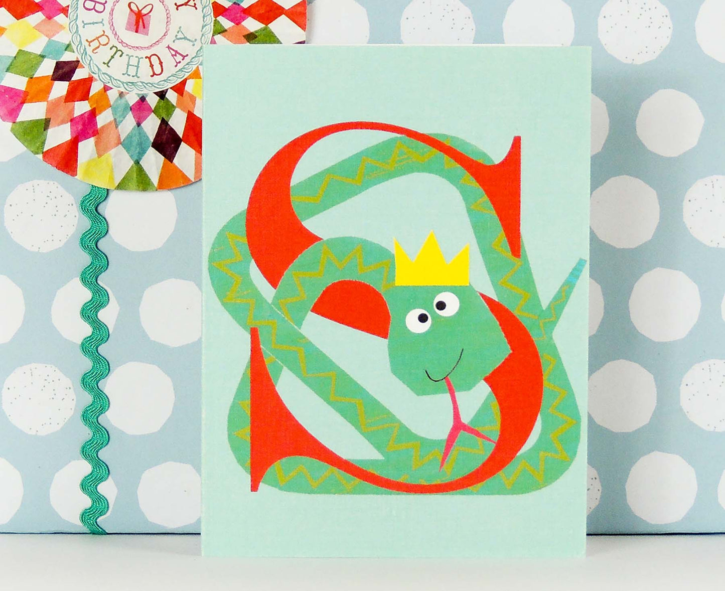 S for Snake Mini Letter Card