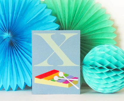 X for Xylophone Mini Letter Card