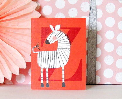 Z for Zebra Mini Letter Card