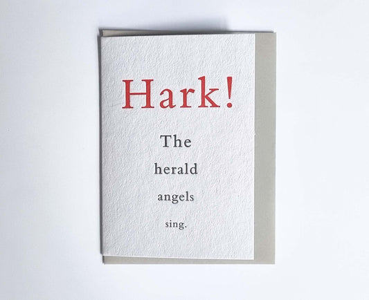 Hark The Herald Angels Sing Letterpress Christmas Card