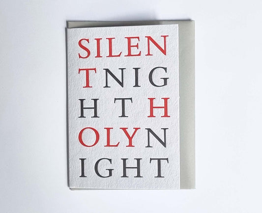 Silent Night Letterpress Christmas Card