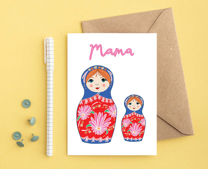 Mama Russian Dolls Mother's Day Card
