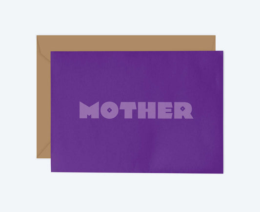 Mother Typographic Flowers card