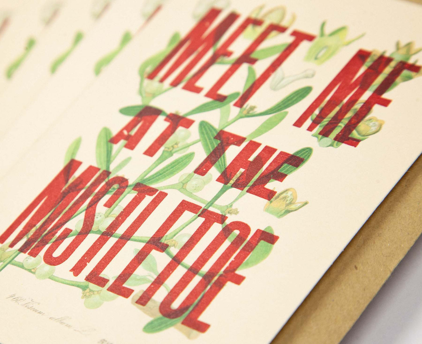 Meet Me At The Mistletoe Handmade Letterpress Christmas Card