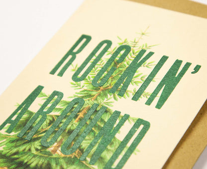 Rockin' Around Handmade Letterpress Christmas Card
