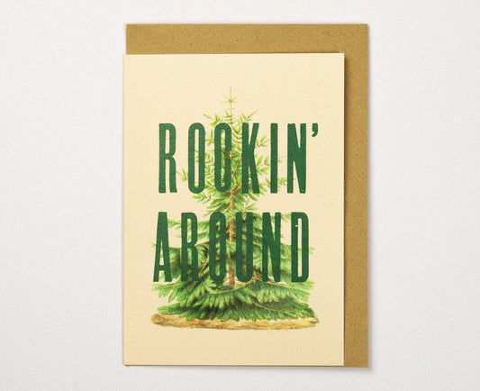 Rockin' Around Handmade Letterpress Christmas Card