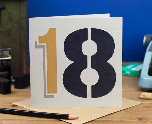 18th Birthday Number Card