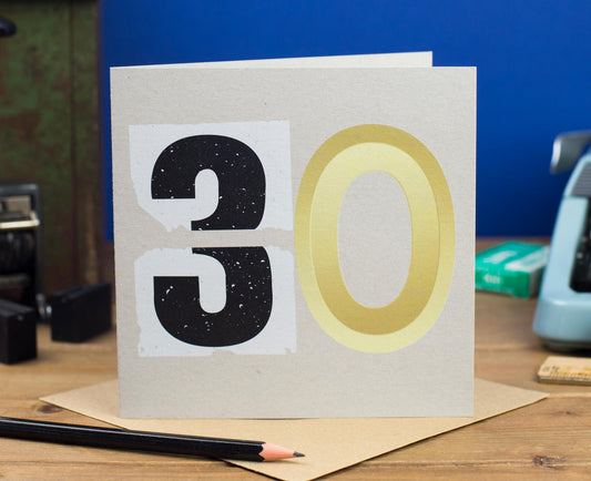 30th Birthday Number Card