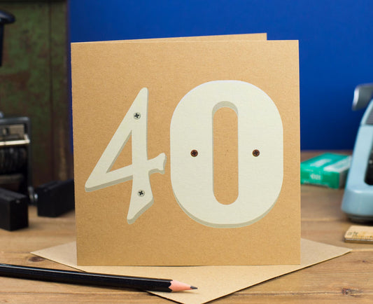 40th Birthday Number Card