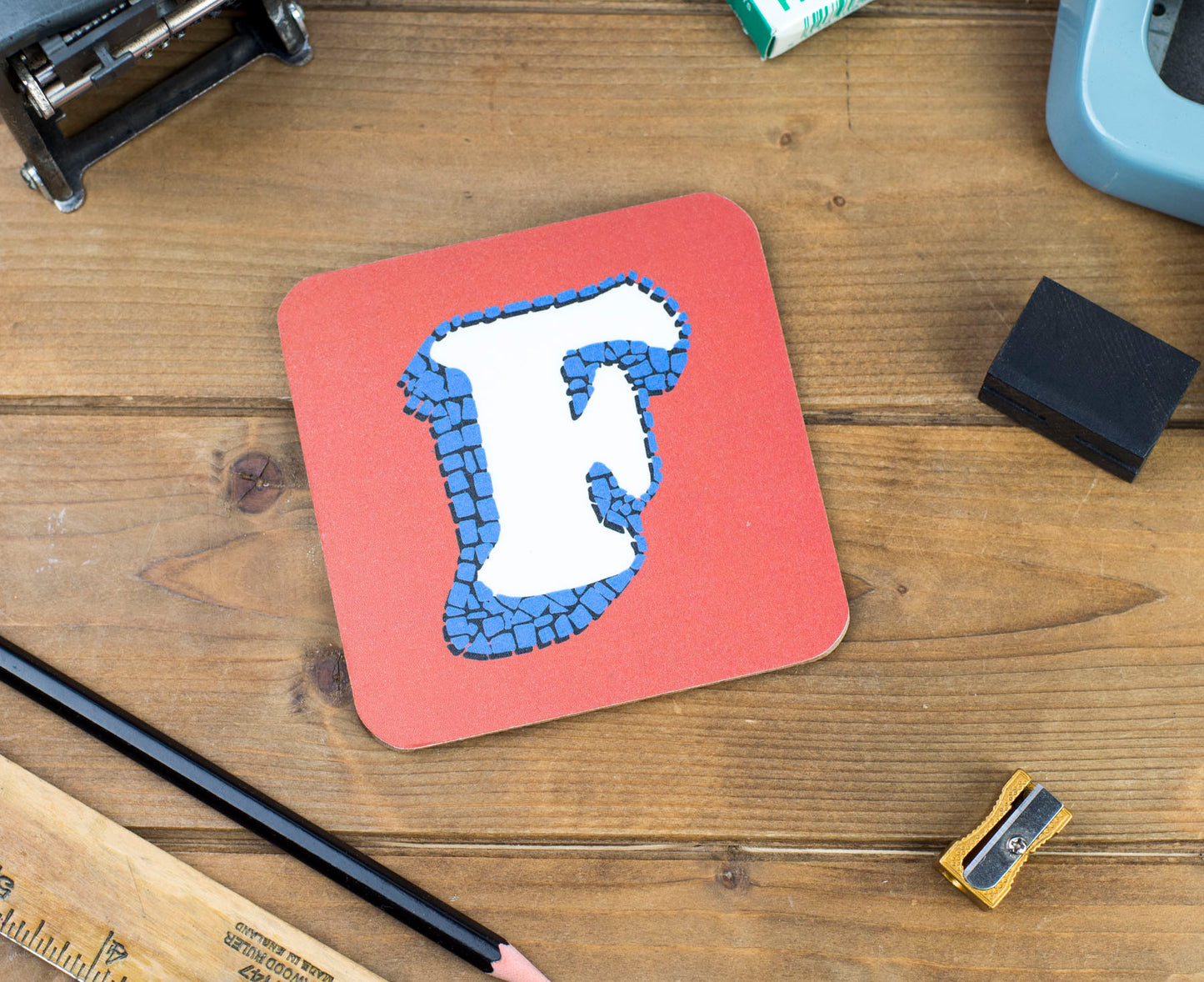 'F' Letter Coaster