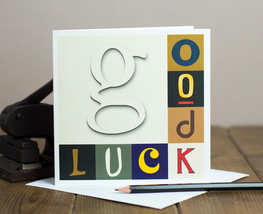 Good Luck letters card