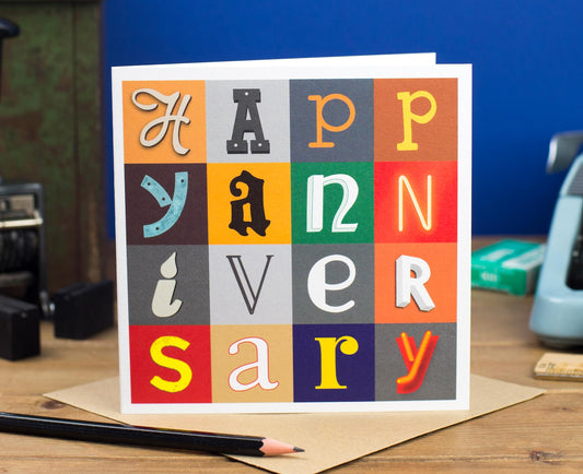 Happy Anniversary Letters Card