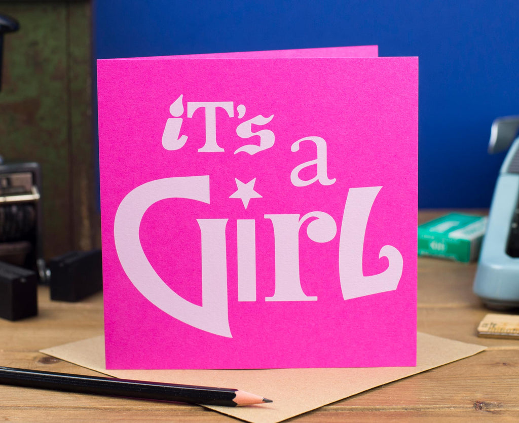 It's A Girl New Baby Card