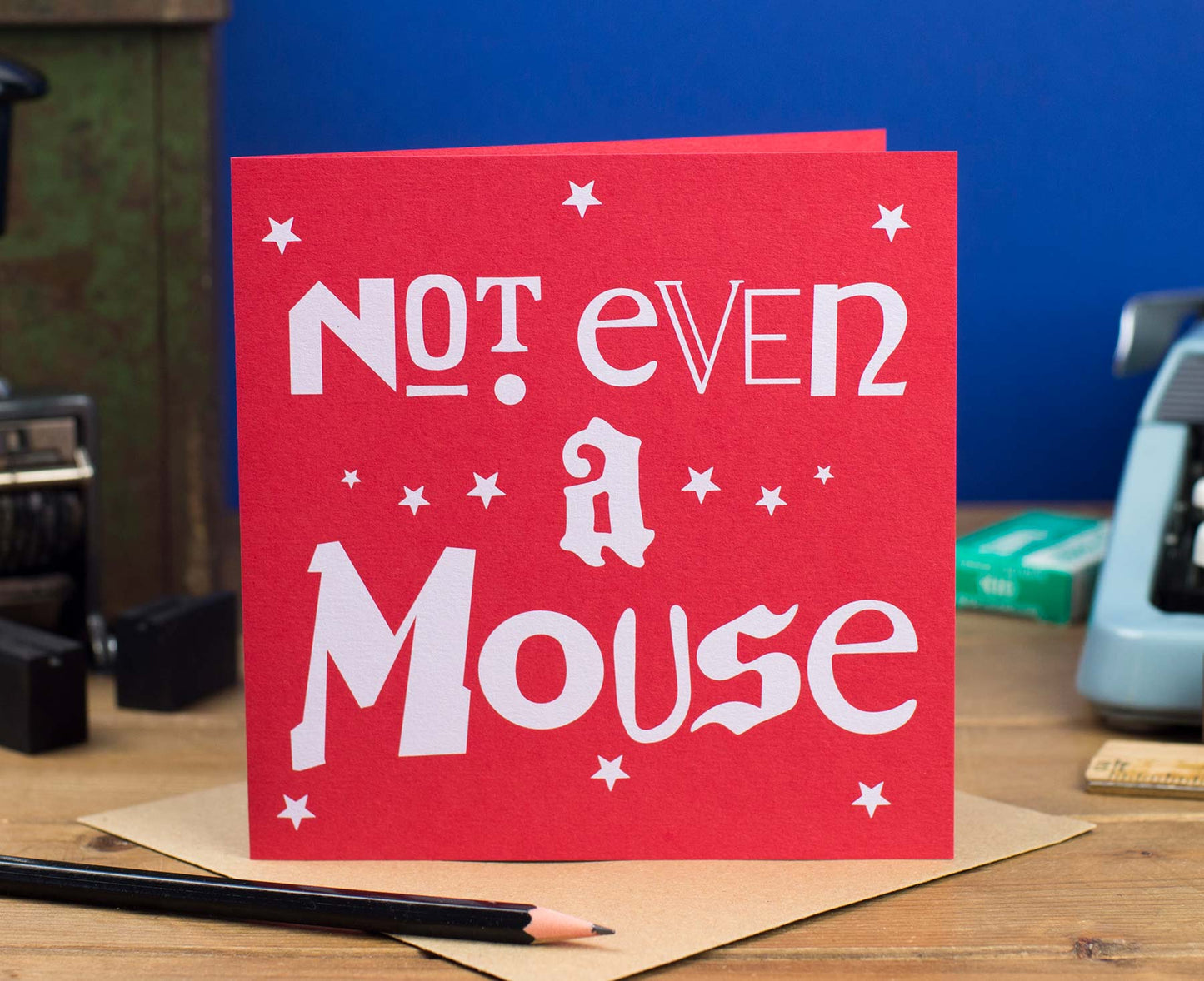 Not Even A Mouse Red Christmas card