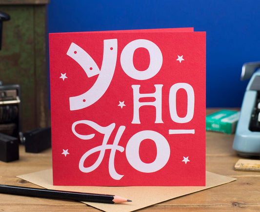 Yo Ho Ho Red Christmas card