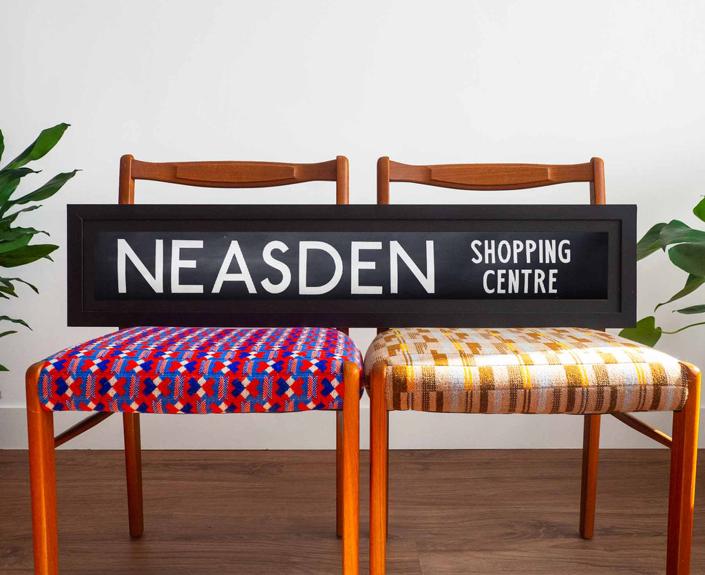 Neasden Shopping Centre 1970s Framed London Bus Blind