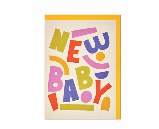 New Baby Big Bold embossed card