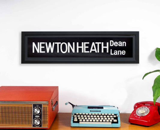 Newton Heath Dean Lane 1970s Framed Bus Blind