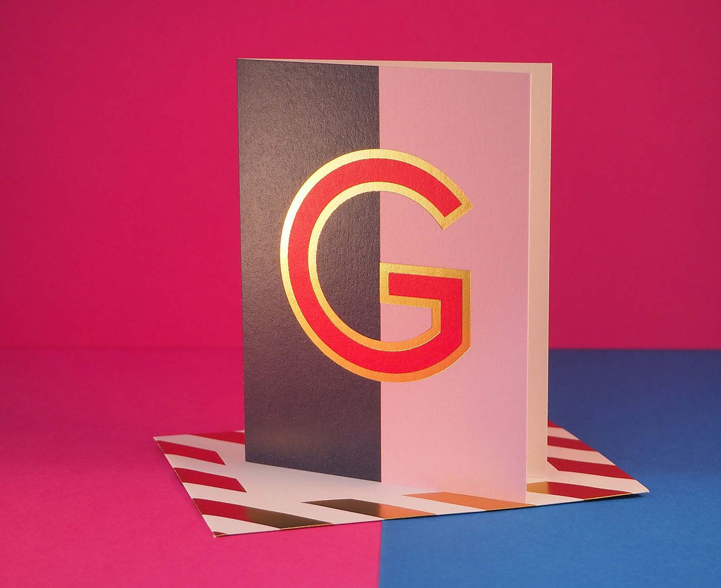 Nixie G foiled letter card