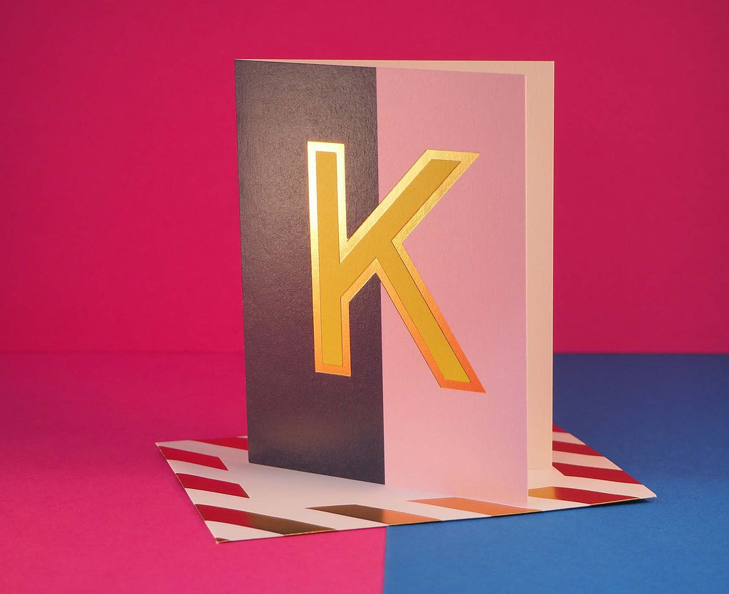 Nixie K foiled letter card