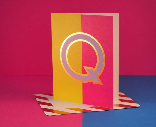 Nixie Q foiled letter card