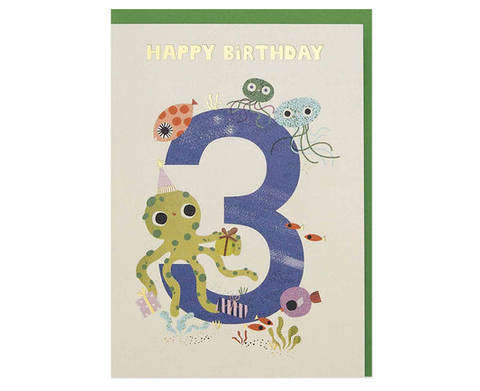 Under The Sea Third Birthday card