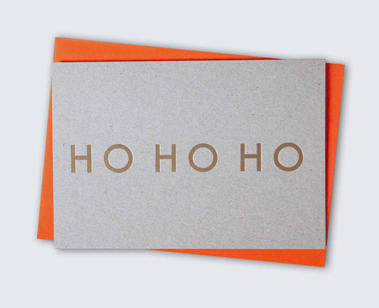 Ho Ho Ho Brass Foil Blocked Christmas Card