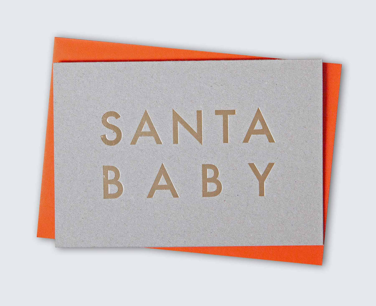 Santa Baby Brass Foil Blocked Christmas Card
