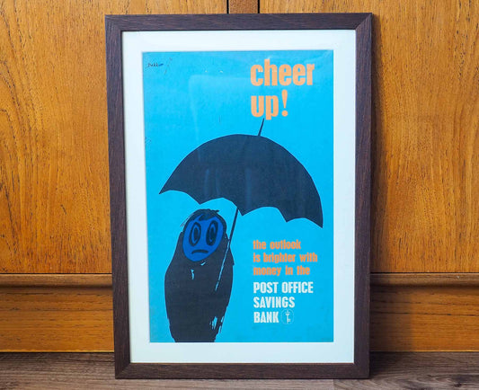 Post Office 'Cheer Up!' Framed 1960s Vintage Promotional Card