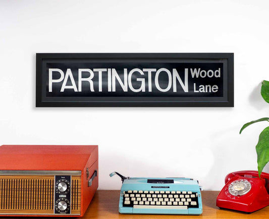 Partington Wood Lane 1970s Framed Bus Blind