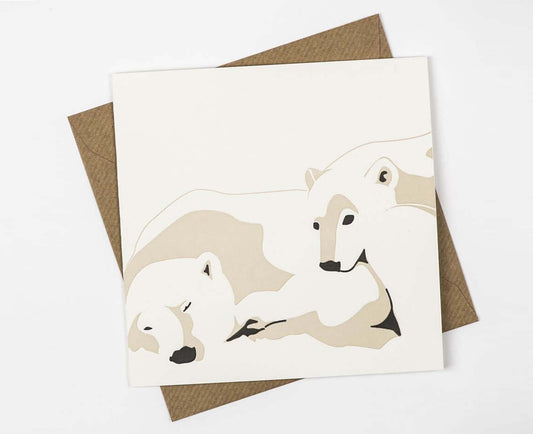 Polar Bears Letterpress Christmas card